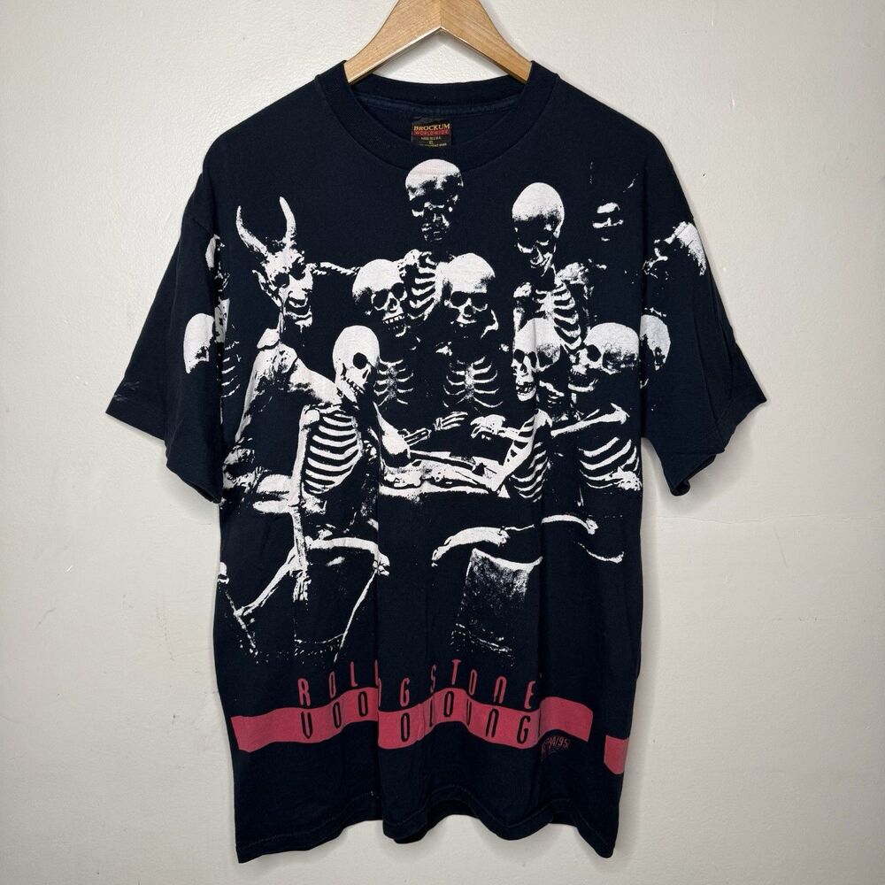 Vintage 1994 Rolling Stones Voodoo Lounge Tour Shirt Skeletons  AOP XL Brockum